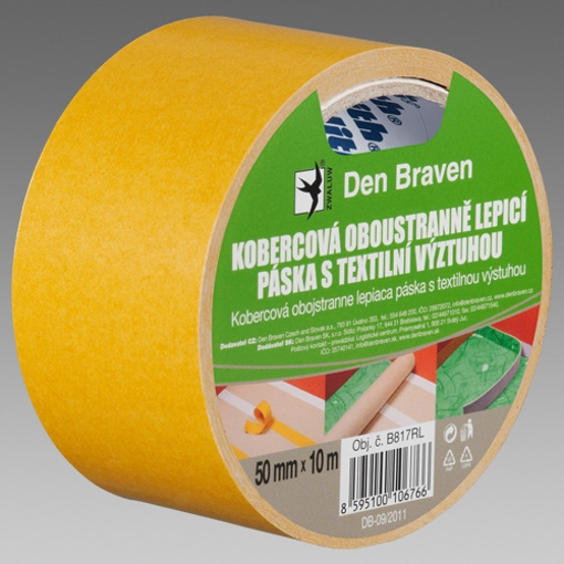 Obrázek z Den Braven Kobercová oboustranně lepicí páska s textilní výztuhou 50 mm x 10 m 