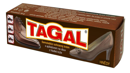 Obrázek z Tagal Samoleštící ochranný krém na obuv hnědý 50 g 