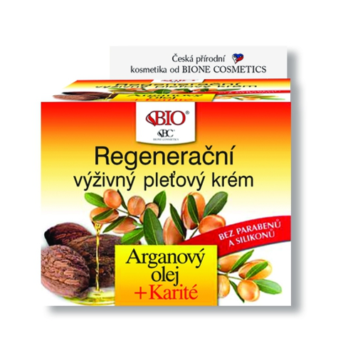 Obrázek z BIO Bione cosmetics Regenerační výživný pleťový krém Arganový olej + Karité 51 ml 