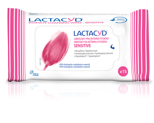 Obrázek z Lactacyd ubrousky pro intimní hygienu SENSITIVE 15 ks 