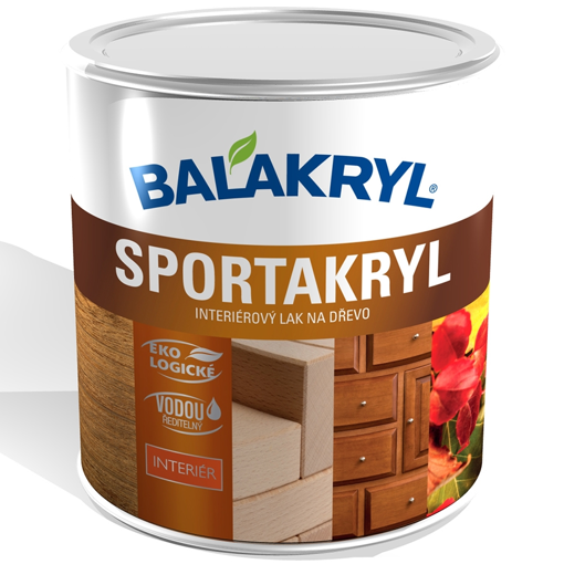 Obrázek z Balakryl Sportakryl interiérový lak na dřevo bezbarvý LESK 0,7 kg 