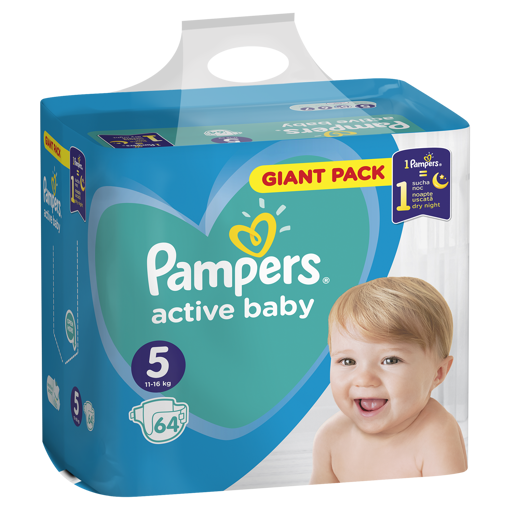 Obrázek z Pampers active baby-dry 5 JUNIOR 11-16 kg 64 ks 