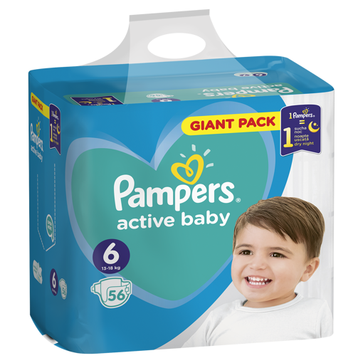 Obrázek z Pampers active baby-dry 6 EXTRA LARGE 13-18 kg 56 ks 