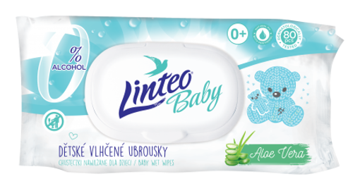 Obrázek z Linteo Baby vlhčené ubrousky Linteo Baby s aloe vera 80 ks 