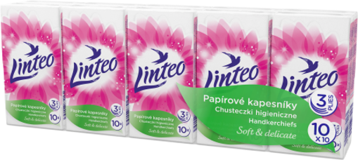 Obrázek z Linteo papírové kapesníky 3-vrstvé 10 x 10 ks 