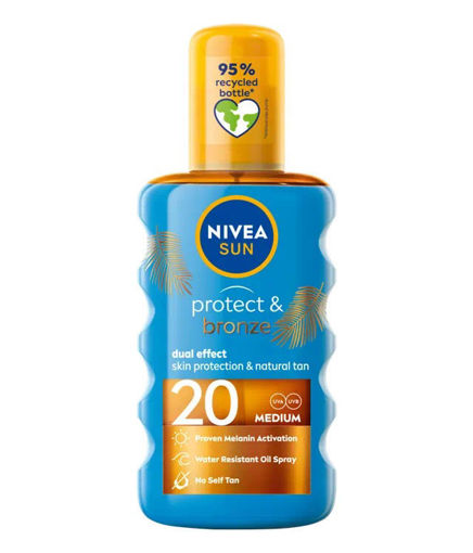 Obrázek z Nivea Sun Olej na opalování ve spreji podporující zhnědnutí OF 20 200 ml 