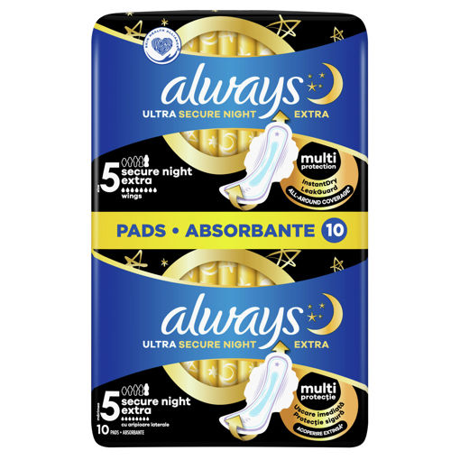 Obrázek z Always Ultra Secure Extra Night 10 ks 