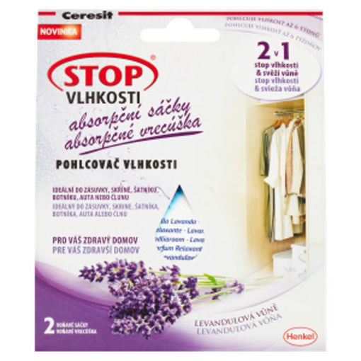 Obrázek z Ceresit Stop vlhkosti Absorpční sáčky 2 x 50 g levandule 