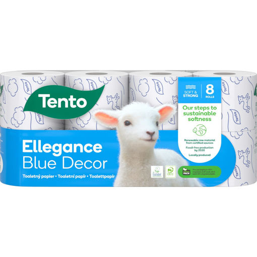 Obrázek z Tento Ellegance Blue Decor toaletní papír 3 vrstvy 8 rolí 