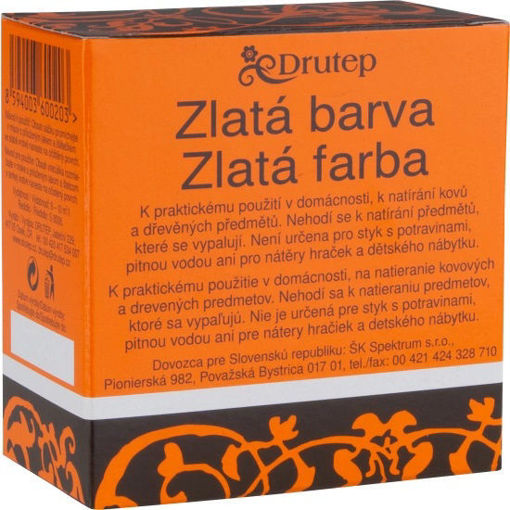 Obrázek z Drutep barva do domácnosti na kov a dřevo v prášku zlatá 5 g 