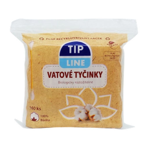 Obrázek z Tip Line vatové tyčinky sáček EKO 160 ks 