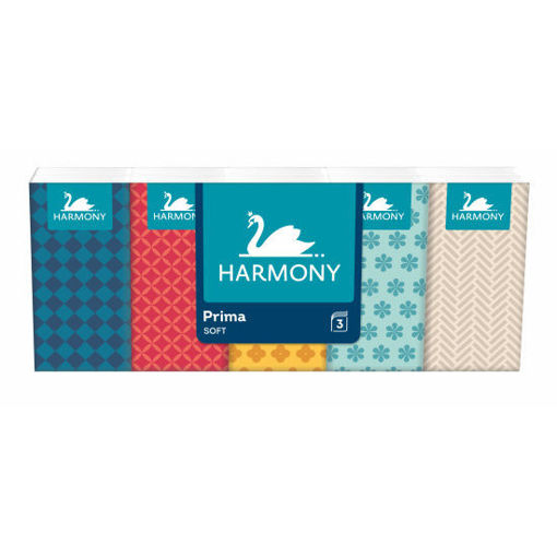 Obrázek z Harmony prima papírové kapesníčky 3-vrstvé 10 x 10 ks 