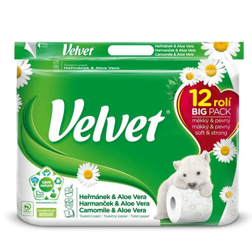 Obrázek z Velvet Camomile & Aloe Toaletní papír s vůní 3 vrstvy 12 rolí 