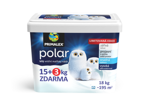 Obrázek z Primalex Polar bílý vnitřní malířský nátěr 15 + 3 kg 