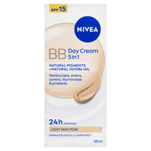 Obrázek z Nivea Zkrášlující hydratační denní BB krém 5 v 1 pro světlejší odstín pleti OF 15 50ml 