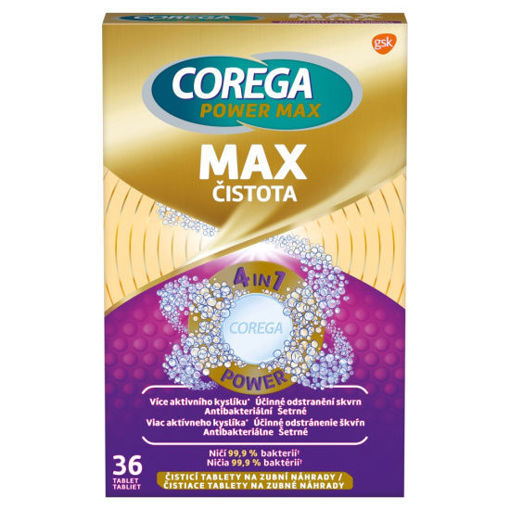 Obrázek z Corega Power Max Max Čistota tablety na čištění zubních náhrad 36 ks 